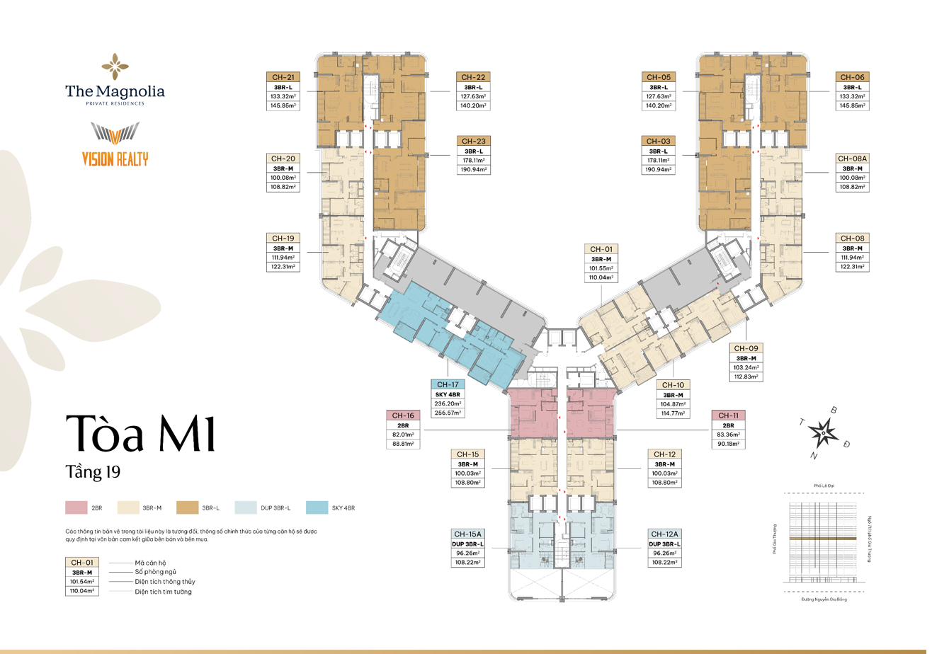 Mặt bằng tầng 19 tòa M1