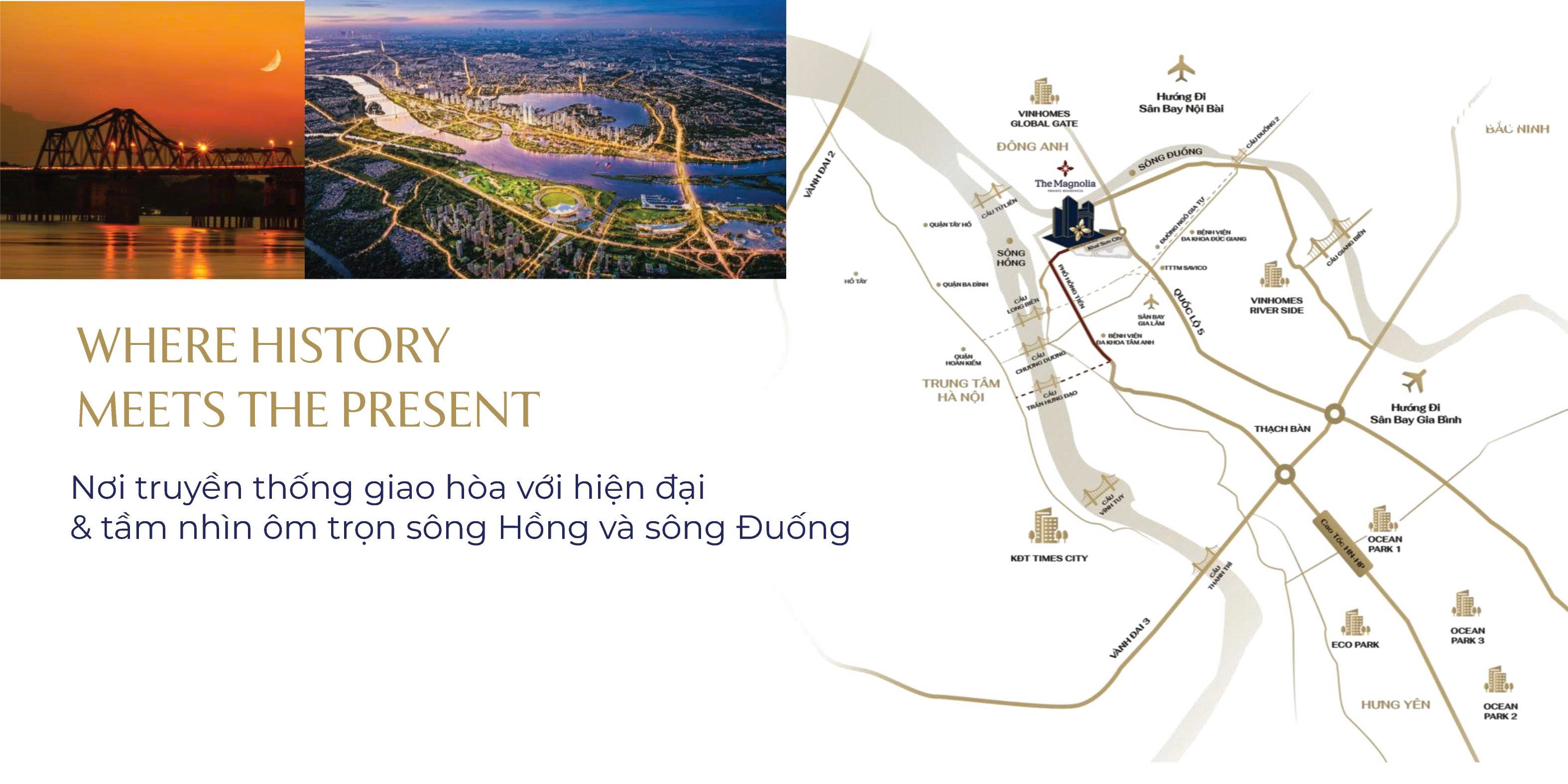 Bản đồ vị trí The Magnolia Private Residences kết nối các khu vực