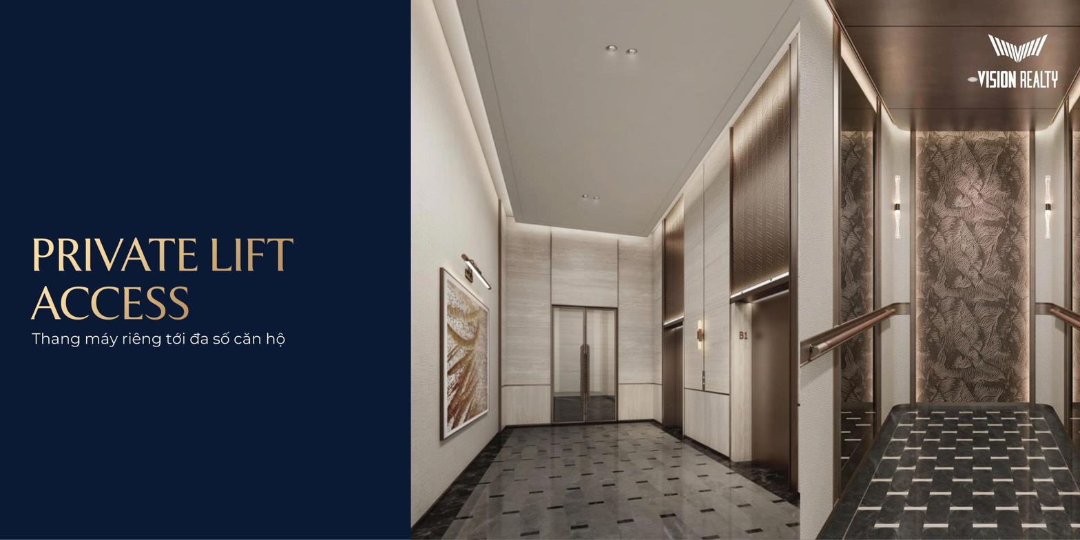 Private Lift Access - Thang máy riêng tới đa số căn hộ
